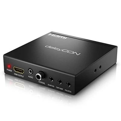 Obrázek deleyCON SCART na HDMI konvertor s audio Extractor + vstup koaxiální výstup 3,5 mm