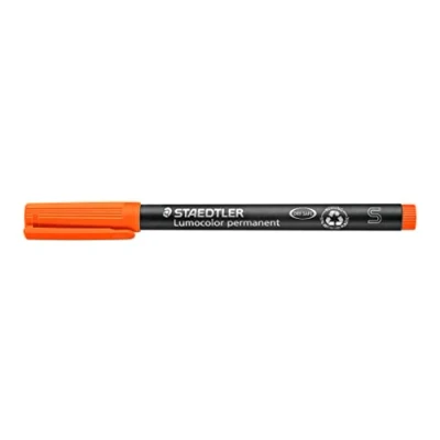 Obrázek STAEDTLER 313 4 Lumocolor permanentní fóliová tužka (voděodolná, 10 kusů v kartonové krabičce, s krajkou o šířce cca 0,4 mm, vysoká kvalita Made in Germany, odolná proti rozmazání, rychle schnoucí) oranžová