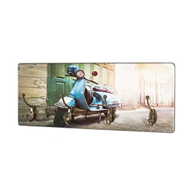 Obrázek HAKU Möbel Nástěnný věšák bronz, motiv, MDF, kov rozměry: Š 50 cm x V 20 H 5 cm, styl: Industrial