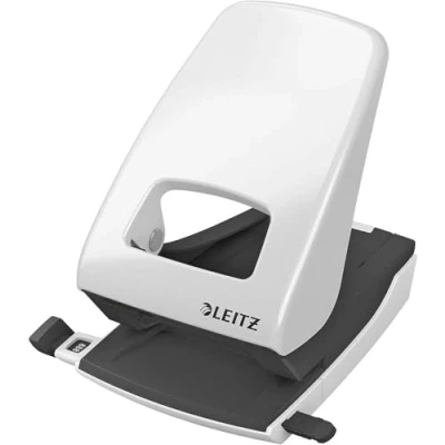 Obrázek Leitz Silná kancelářská děrovačka z kovu, na 40 listů, kolejnice s údaji o formátu, ergonomický design, šedá, 51380085
