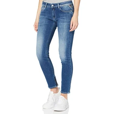Obrázek Replay Dámské Luz Ankle Zip Skinny Jeans 33W / 32L Modrá (Medium Blue 9)