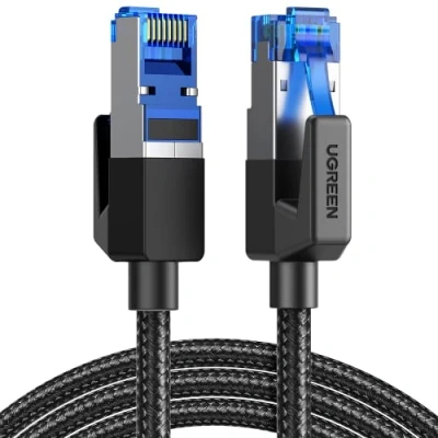 Obrázek UGREEN Cat 8 LAN kabel 40 Gbps 2000 MHz Superrychlý síťový POE RJ45 Ethernet Wlanový kompatibilní s PS5/4, Steam Deck, Xbox, Switch, Router, Modem(3M)