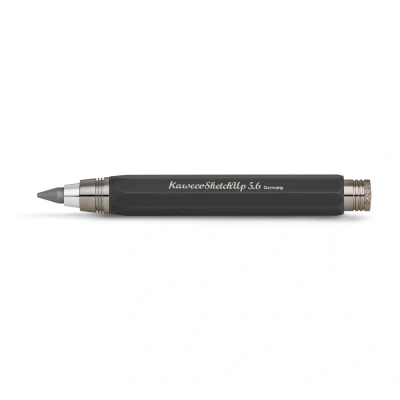 Obrázek Kaweco Sketch Up Black Padová tužka 5,6 mm 5B I kvalitní tuhová z masivního kovu v oktogonalem Acht Kant Design mechanická 10,3 cm s tiskovou tužkou nachf?lbar černá