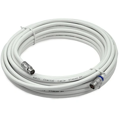 Obrázek Satix SKK00503 koaxiální kabel F rychlá zástrčka Horizon Box modemový &quot;F/IEC kabel&quot;, 5 m bílý