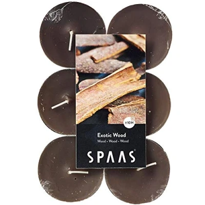 Obrázek Spaas 12 Maxi Teelichter, ± 10 Stunden Exotic Wood, 0392103.479, Taupe, D 58 mm x H 24