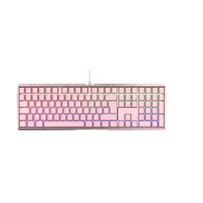 Obrázek CHERRY MX BOARD 3.0 S, mechanická herní klávesnice s kabelem, německé rozložení (QWERTZ), robustní hliníkový kryt, RGB osvětlení, přepínač Red, růžová