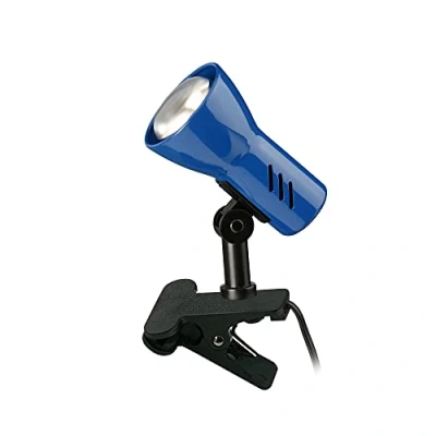Obrázek BRILONER lampa na psací stůl s kabelovým spínačem, otočná, objímka E14, max. 40 W, se svorkou, noční stolek, světlo čtení dětská, postel, 6,5 x 11,5 10,8 cm, modrá