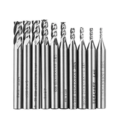 Obrázek 10 kusů HSS dříkových fréz, 4 flétna slinutý karbid CNC frézka kov sada vrtáků, 1,5 6 mm rovná dřík rychlořezná ocel, vrtací nástavce nářadí pro dřevo hliník ocel titan