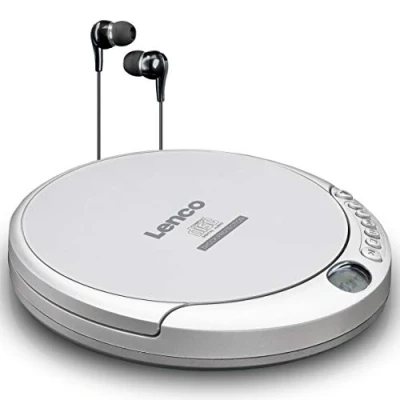 Obrázek Lenco CD 201 Přenosnı přehrávač Walkman Diskman funkce MP3 Antishock Se sluchátky a mikro USB nabíjecím kabelem stříbrný