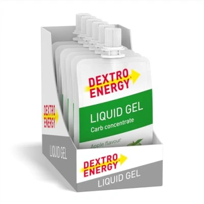 Obrázek DEXTRO Energy Liquid Gel APPLE 6 x 60 ml (balení ks) koncentrát z rychle dostupných sacharidů, gel, s příchutí jablka, energetická tyčinka alternativa pro vytrvalostní sport