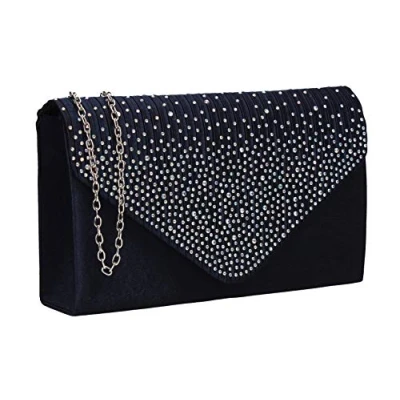 Obrázek SwankySwans Abby Diamante Envelope Style Bag Clutch, Modrá (námořnická modrá)