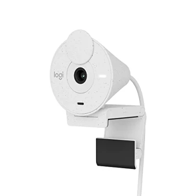 Obrázek Logitech Webkamera Brio 300 Full HD s pohledovou ochranou, mikrofon potlačením šumu, USB C, certifikováno pro Zoom, Microsoft Teams, Google Meet, streaming, automatická korekce světla bílá