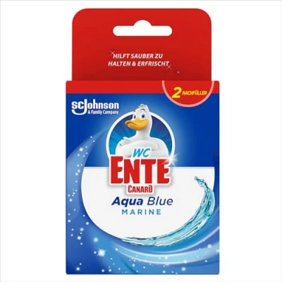 Obrázek WC Ente Přívěsek Aqua Blue Marine, náhradní náplň kámen pro svěžest a čistotu až 3 týdny, modrá myčka, 1 balení (2x 36 g)