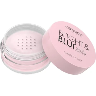 Obrázek Catrice Bright &amp; Blur Loose Powder, č. 010, růžový, rozjasňující, změkčující, přirozený, pro suchou pokožku, veganský, bez alkoholu, konzervačních látek, parabenů, 1 balení (4,8 g)