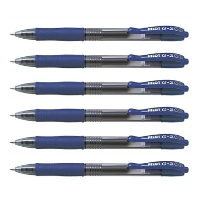 Obrázek Pilot 6 Stück Tintenroller Gelschreiber G2 10 Breite Spitze 1 mm blau