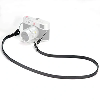 Obrázek CANPIS Pravá kůže Popruh na kameru rychlouzávěr, CP003 Vintage Kamera Ramenní krk pro Nikon Canon Sony Pentax Leica Olympus Fuji Všechny DSLR kamery (černý), černá