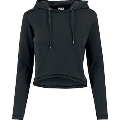 Obrázek Urban Classics Cropped Terry Hoody Mikina s kapucí, Ženy, Velikost: XS, Black