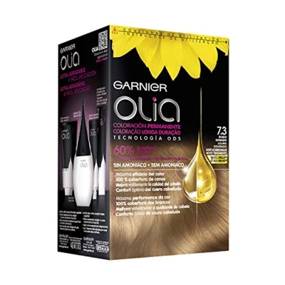Obrázek Garnier Olia Coloración Permanente Sin Amoniaco Para Un Olor Agradable Con Aceites Florales De Origen Natural Rubio Dorado 7. 3