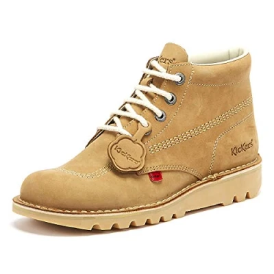 Obrázek Kickers Herren Kick Hi Classic Ankle Boots Extra Comfortable Added Durability Premium Quality Klassische Stiefeletten, Hellbraun, 47 EU