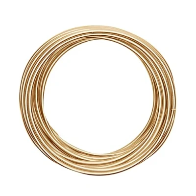 Obrázek Vaessen Creative 24233 003 šperk z hliníkového drátu, ohebný, hliník, světle zlatá, 4 mm x 10 m, Light Gold, 1000 0,4 cm