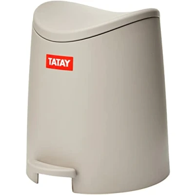 Obrázek TATAY Odpadkový koš koupelna má pedály standardní kapacitu 3 l, polypropylen, bez BPA, šedý. Rozměry 19 x 21,8 22,1 cm