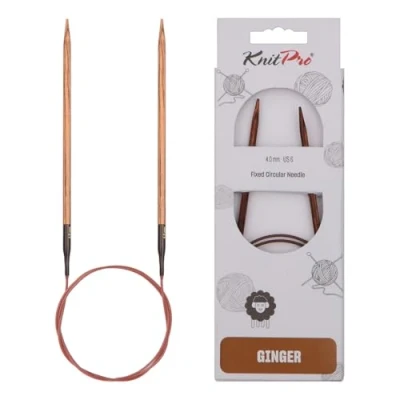 Obrázek KnitPro K31089 kruhová pletací jehla, dřevo, hnědá, 80 cm x 4 mm