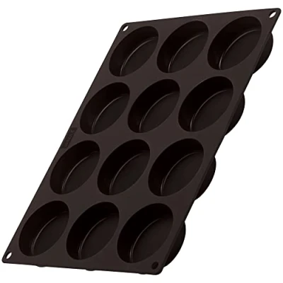 Obrázek Lurch 85087 FlexiForm Burger Buns 12dílná / pečicí forma na 12 trsátek hamburgery (Ø 6,3 cm) ze 100% platinového silikonu bez BPA, hnědá