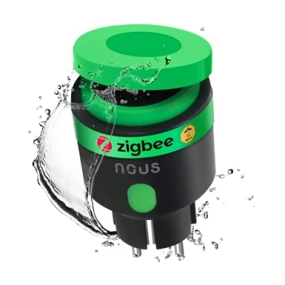 Obrázek NOUS Zigbee zásuvka, inteligentní venkovní zásuvka IP44, s měřením spotřeby, kompatibilní příslušenstvím Alexa, přístroje Smart Home, Life, 2MQTT, 16 A