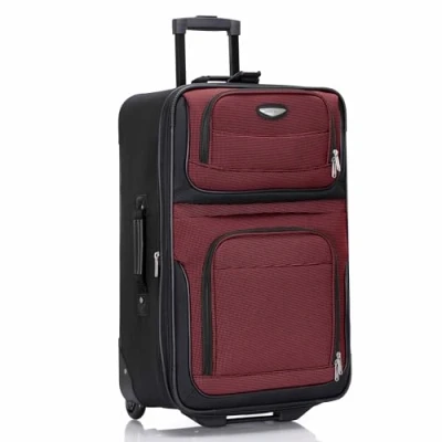 Obrázek Travel Select Amsterdam Erweiterbares Rollgepäck, Burgunder, Checked 25 Inch, Rollgepäck