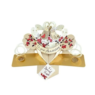 Obrázek Second Nature Roční pop Up přání s nápisem &quot;On Your Anniversary&quot; ptačím designem