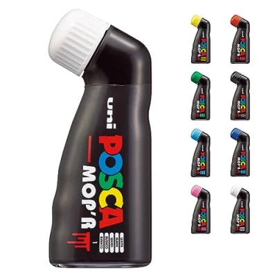 Obrázek POSCA uni ball 183201 Marker MOP&#039;R PCM 22, runde Stempelspitze 3 19 mm, weiß, 1 Stück, ergonomische Form