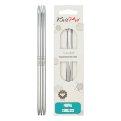 Obrázek KnitPro K12103 Punčochové pletací jehlice, stříbrné, 2,5 mm x 15 cm