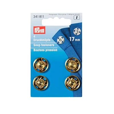 Obrázek Prym 341811 našité patenty MS 17 mm zlaté barvy