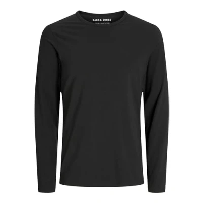 Obrázek JACK &amp; JONES Pánské tričko s dlouhým rukávem JJEBasic O Neck rukávem, černá (Black)