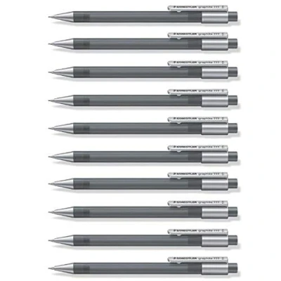 Obrázek STAEDTLER 777 05 8 grafitová tužka naplněná náplní B, průměr tuhy 0,5 mm, barva dříku: šedá, 10 kusů v kartonovém pouzdře