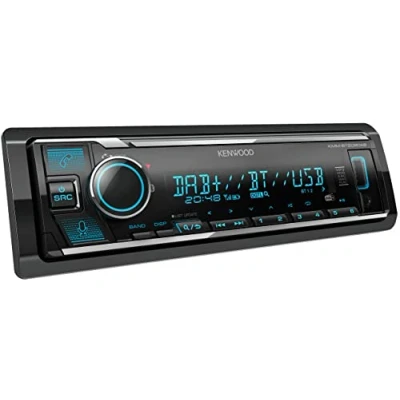 Obrázek Kenwood KMM BT508DAB USB autorádio s DAB+ &amp; Bluetooth handsfree zařízení (Amazon Alexa, zvukový procesor, USB, AUX, 2 x Pre Out 2. 5 V, 4 50 W, VAR. osvětlení, vč. antény)