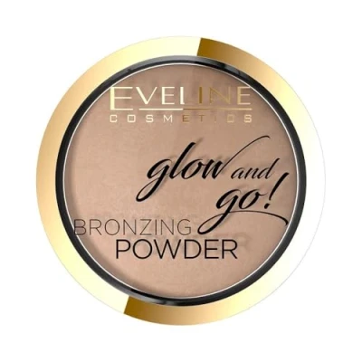 Obrázek Eveline Cosmetics Glow and Go Hedvábný hladký zapečený bronzer č. 01 Hawaii přírodní líbací slunce, konturovaný a zesiluje opálení, 8,5 g
