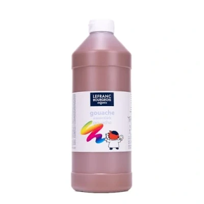 Obrázek Lefranc Bourgeois 188522 Value dětská barva na bázi kvaše, zářivé barvy, krycí, připravená k použití, omyvatelná, dávkovací otvor, láhev 1000 ml hnědá