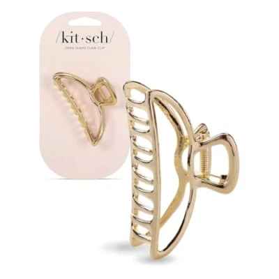 Obrázek Kitsch zlaté kovové klipsy Large Claw Clip for Thick Hair, klipy do vlasů pro dívky, na vlasy ženy, tenké vlasy, ženy a roztomilé