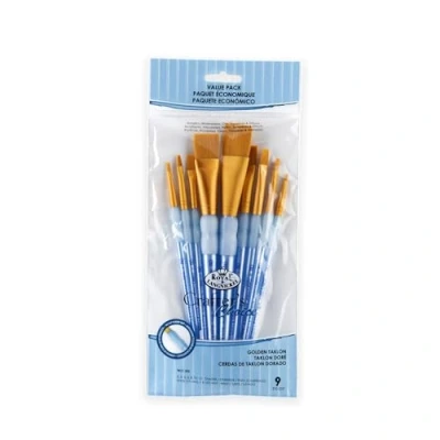 Obrázek Royal &amp; Langnickel Rcc 302 Crafters Choice, zlatý Taklon 9 dílná Plochý sada štětců