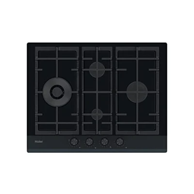 Obrázek Haier Gas ON GLAS SERIE 6 HAVG5D4HB Kochfeld/Autark / 60 cm 4 Brenner mit Wok Kochzone 9 Leistungsstufen, Schwarz