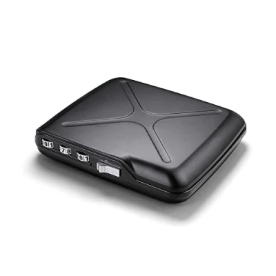 Obrázek OGON hliníková kódová peněženka Code Wallet Pocket Safe držák na karty Anti RFID kapacita pro 10 karet a bankovek, černá, Minimalistická