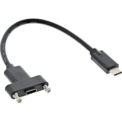 Obrázek InLine 33441G USB 3. 1 adaptérový kabel, konektor C na vestavnou zdířku C, 0,2 m