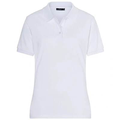 Obrázek James &amp; Nicholson Dámské polo Classic Pique polokošile s pletenými manžetami, bílá, M