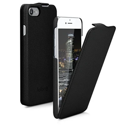Obrázek kalibri Flip pouzdro Ultra Slim kompatibilní s Apple iPhone SE (2022) / (2020) 8 7 kožené ochranné obal v černé barvě