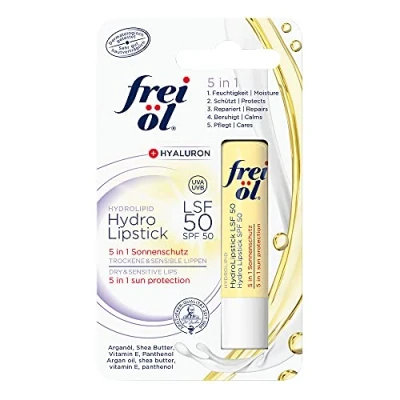 Obrázek frei öl HydroLipstick LSF 50 péče o rty s hyaluronem &amp; 5 v 1 ochrana proti slunci, 4,5 g