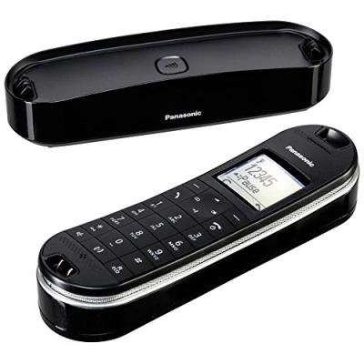 Obrázek Panasonic KX TGK320GB designový telefon bezdrátový se záznamníkem (analogový (DECT), režim Eco Plus, blokování hovorů, budík, chůvička, černá barva