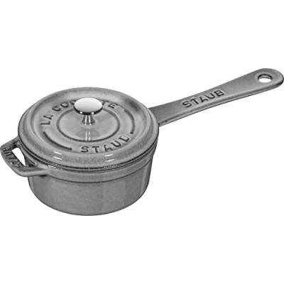Obrázek STAUB Mini hrnec s rukojetí / kastrol, 10 cm, 0,25 l, z litiny, pro všechny typy sporáků, grafitově šedá