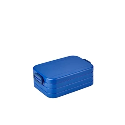 Obrázek Mepal Svačinová dóza Midi Krabička na svačinu To Go Lunchbox 2 sendviče nebo 4 plátky chleba Meal Prep Box pro dospělé Essenbox s rozdělením Vivid blue