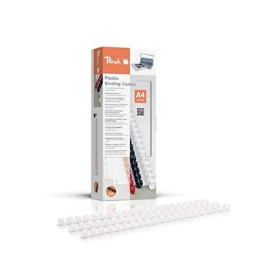 Obrázek Peach Plastový vázací hřbet A4 10 mm 65 listů 100 kusů bílý PB410 01